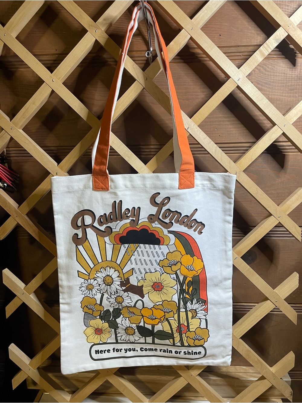 NWT Radley London ‘Retro Radley Canvas Tote Bag Signature Scottie Dog & Daisies